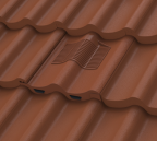 Terracotta Double Pantile tile vent installed as part of a terracotta roof covering